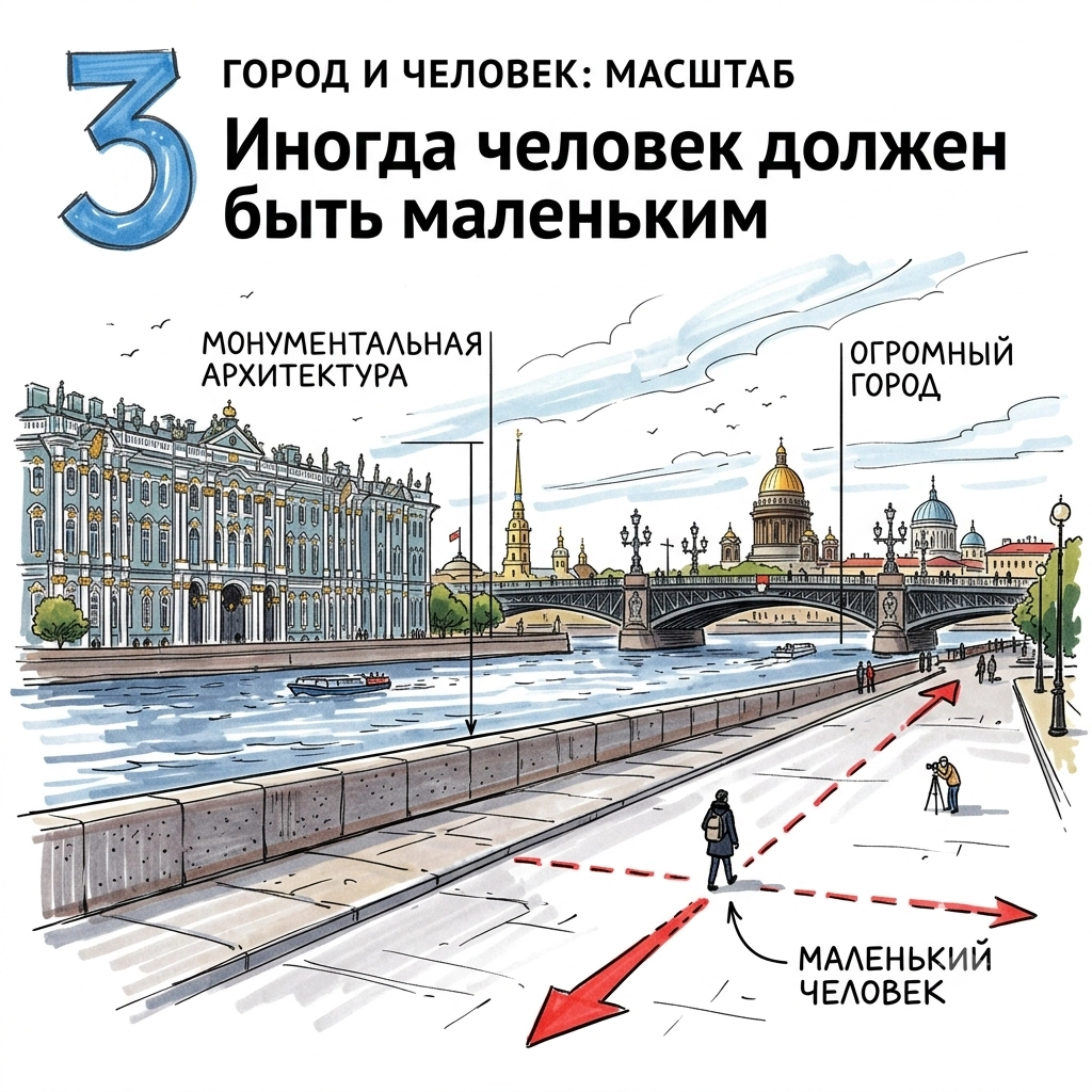человек занимает небольшую часть кадра