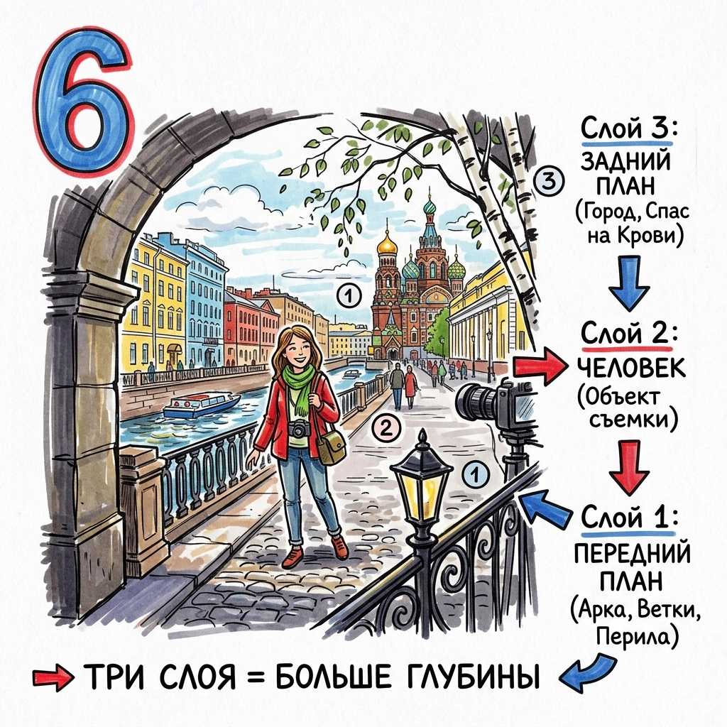 снимайте через передний план