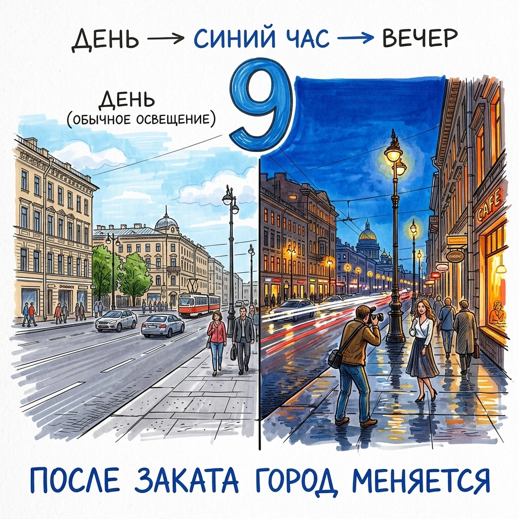 синий час в Петербурге